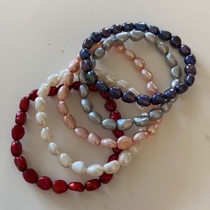 Five seed pearl bracelets
